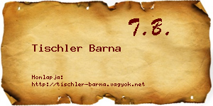 Tischler Barna névjegykártya